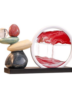 入户玄关时来运h转流沙画摆件客厅电视柜办公室桌面高级感沙漏装