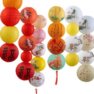 新品2025端午节纸灯笼串挂件国风花灯庭K院装饰品元宵节活动场景