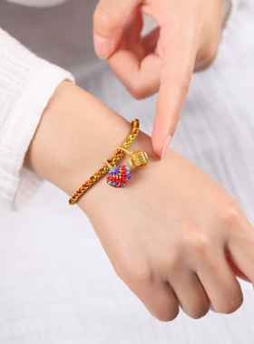 极速端午节五g彩绳手链手工编织男女宝宝儿童婴儿五色线小粽子红