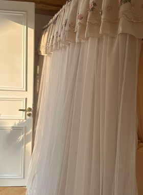 极速20a23新款U型轨道双层家用公主风遮光帘床幔蚊帐防尘顶1.8m床