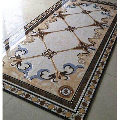 极速新款欧式客厅拼m花地砖走廊过道瓷砖镀金无限抛晶砖入户玄关