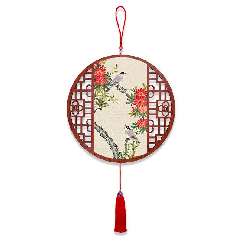 新品花鸟国画中国结挂饰新中式y客厅装饰挂件入户玄关挂画餐厅书,特色手工艺,中国结,淘宝优惠券,粉丝福利购,淘宝优惠卷