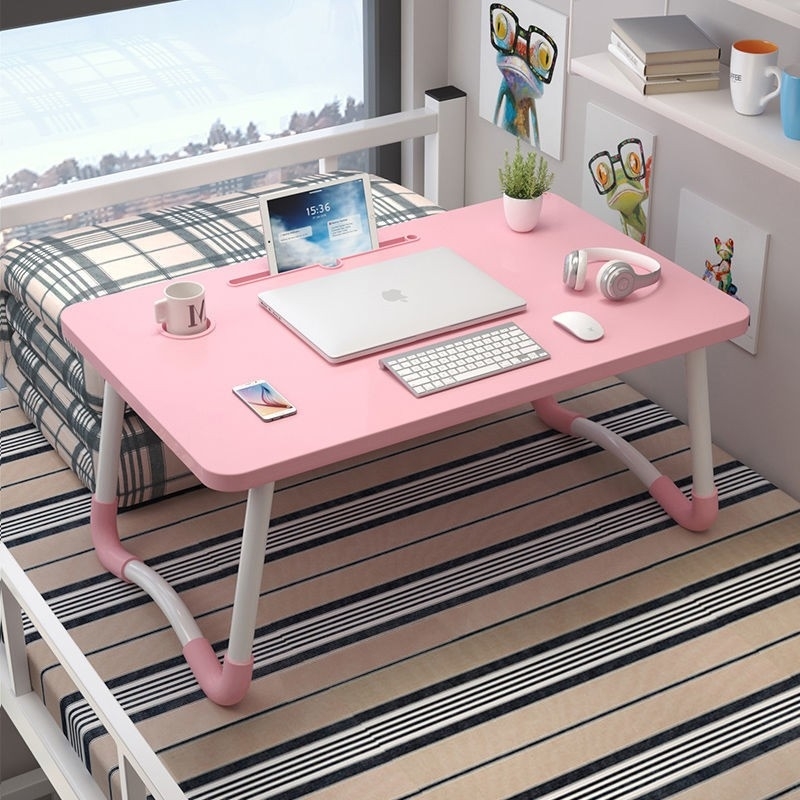 极速床上小桌子折叠加大加高加宽书桌学生宿舍笔记本电Y脑学习小