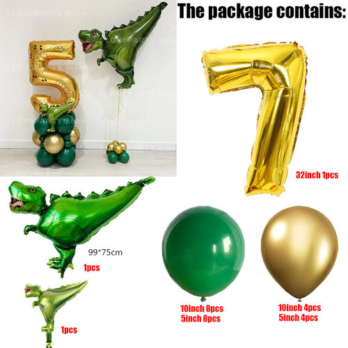 新品27pcs 1 2 3 4 5 Years DinosaCur Birthday Balloons Set nu