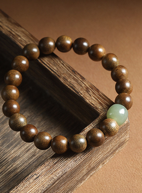 极速天然沉香木手串男女情侣和田玉手链佛珠念Q珠文玩串小众转运