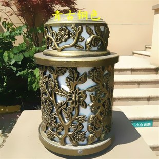 极速太阳能灯柱圆形m柱头灯别墅庭院大门围墙灯门柱墙头灯户外景