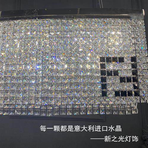 工厂欧式水晶吊灯大气客厅豪华高端档长方形吧台餐厅桌轻奢灯