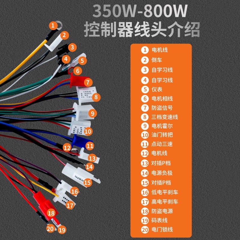 电动电瓶车静音控制器48V350W60V500JW72爱玛雅迪台铃小刀三轮通