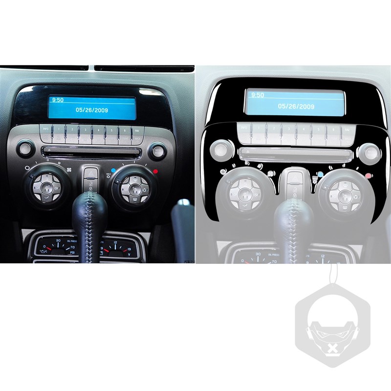 适用2010-2015雪佛兰科迈罗中控空H调面板套装钢琴黑汽车内饰改装