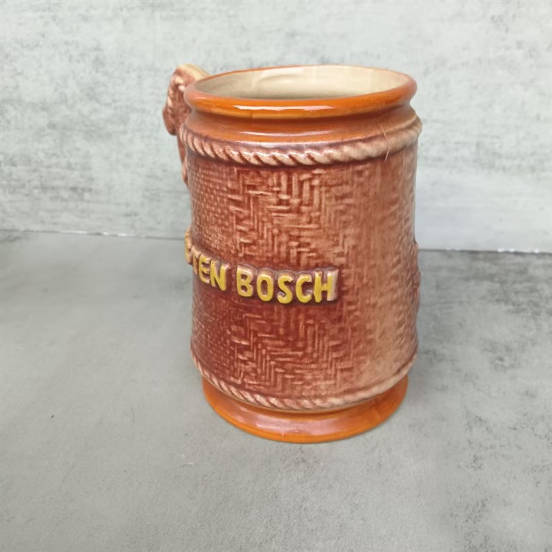 欧洲釉陶浮g雕马克杯啤酒杯 茶亦居古美术 C3