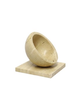 北欧简约大理石黄洞石苔藓绿植花盆花器摆件家居桌面装.饰果盘托