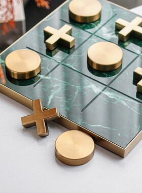 现代简约高档亚克力m棋盘桌面艺术摆件客厅茶几样板间家居软装饰