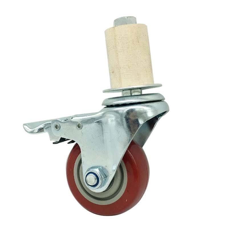 钢管圆管用万向i轮货架轮子操作台脚轮带刹车重型脚轮不锈钢管用