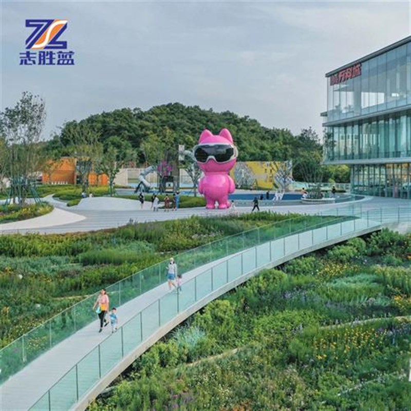 玻璃钢猫c雕塑户外大型卡通动漫形象IP打卡美陈装饰落地摆件