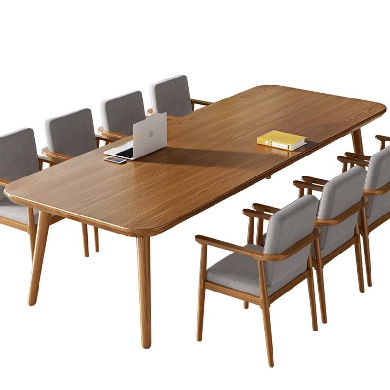 实木会议桌长桌简约小型会u议室洽谈桌长条桌子工作台办公桌椅组