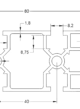 4080G国标铝型材 80国标型材w4080国标铝合金型材4080型材国标408
