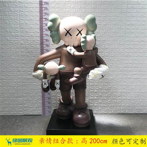 潮流网红KAWS玻璃钢卡通雕塑家居美陈装饰芝麻街商业主题形象摆件