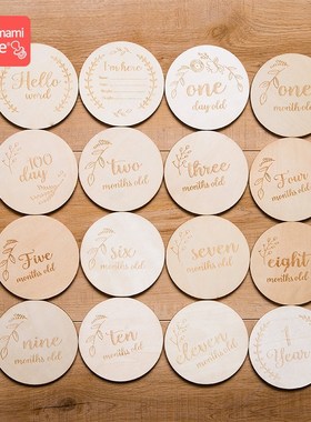 Mamihome 1g6pc Baby Wooden Teethers Newborn Milestone Card P