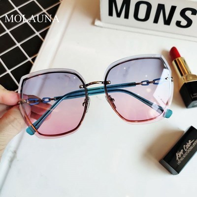 High Quality Womens Rimless ASquare Sunglasses Fashion Grad