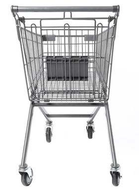 冰禹 BT-371 超市购物车 商场手推车加F厚理货车 灰色 80L标配(PV