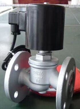 ZBSF常闭耐腐耐酸硷高温蒸汽全不锈钢法兰电磁阀L220V气阀DN10-20