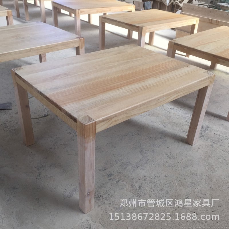 幼儿园课桌椅大中小班桌椅实木餐桌儿童学习桌樟子松木6人长方桌