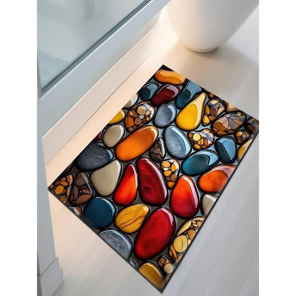 鹅卵石浴室软防滑硅藻泥吸水卫生间速干门口地垫进门厕所脚垫地毯