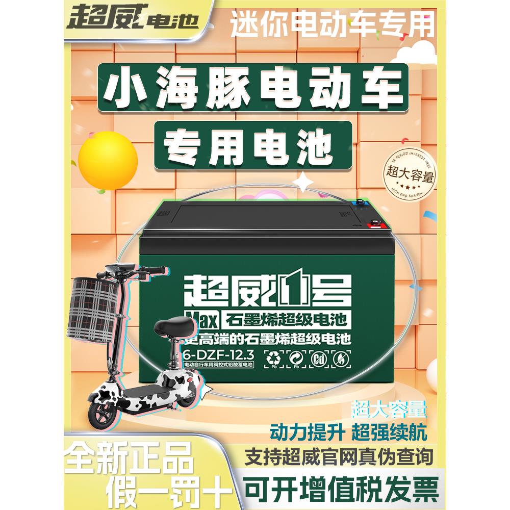 小海豚电瓶车电池24v12ah 24伏迷你电动滑板车专用超威铅酸蓄电池