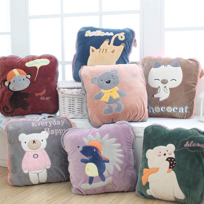 办公室抱枕被子两用车载加厚珊瑚绒折叠毛毯子二合一汽车午睡枕头,居家布艺,抱枕被,淘宝优惠券,粉丝福利购,淘宝优惠卷