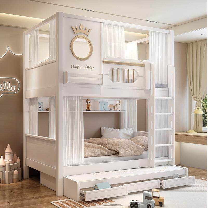 儿童上下床高架床上下铺高低双层两层上床下桌书桌衣柜一体上下铺