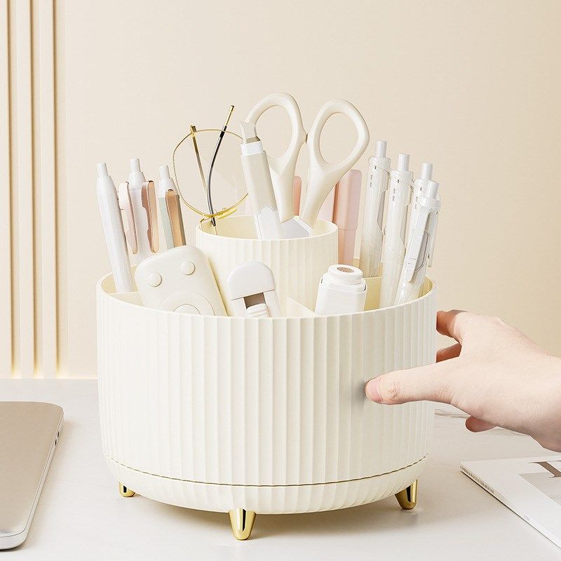旋转笔筒男孩女孩儿童书桌分格储物办公室桌面文具收纳盒,收纳整理,桌面收纳盒,淘宝优惠券,粉丝福利购,淘宝优惠卷