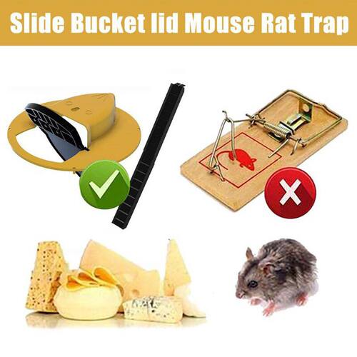 跨境捕鼠器Rat Trap翻盖捕鼠陷阱适用5加仑桶自动重置室内外捕鼠