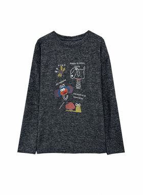 【小田tia专享】磨毛绒 JU舒服 休闲卡通~百搭打底衫T恤女