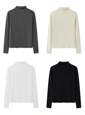 【小田tia专享】 绒感 莱赛尔~显瘦内搭半高领长袖打底衫女