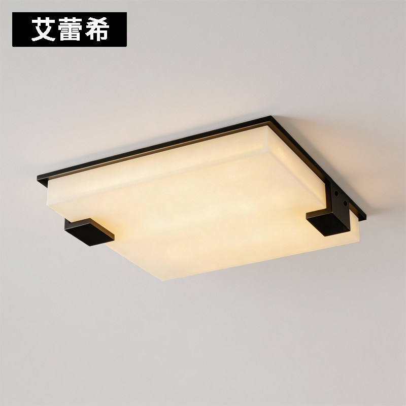 意式轻奢方形云石吸顶灯