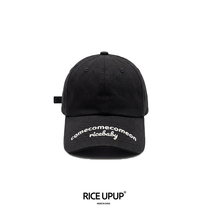 【一键出门】Riceupup“米黑黑”黑色刺绣棒球帽