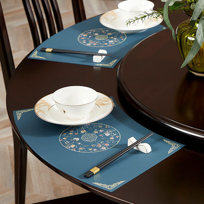 现代中式圆桌扇形防水防油防烫餐垫YG89酒店盘垫碗垫餐具垫餐桌垫