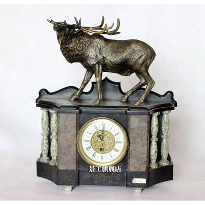 钟表 仿古 古典 欧式 机械座钟铜铸钟 鹿