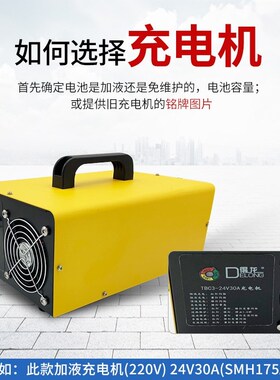 电动叉车搬运车堆高车加液高s频充x电机24V30A智能型充电器175A插