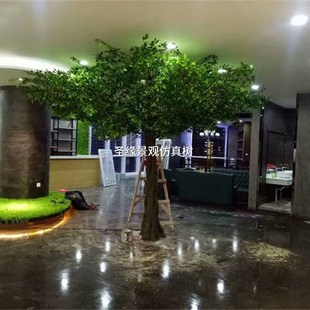 仿真榕树大型古榕树拍戏道具x假树落地装饰酒店售楼处人造景观树