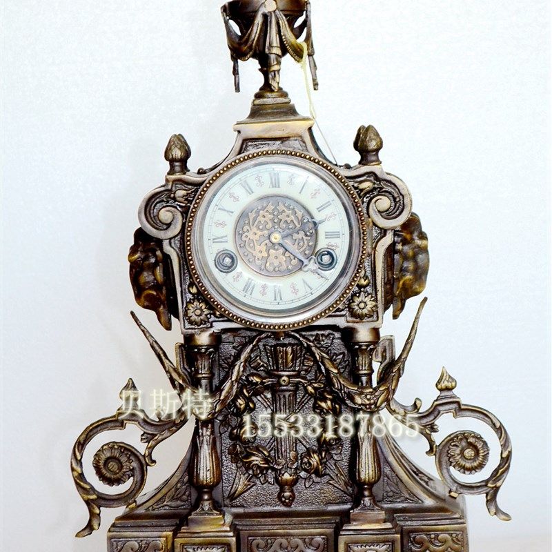 全铜做旧b座钟老式上弦报时座钟仿古董钟家居装修样板间座钟,家居饰品,座钟,淘宝优惠券,粉丝福利购,淘宝优惠卷