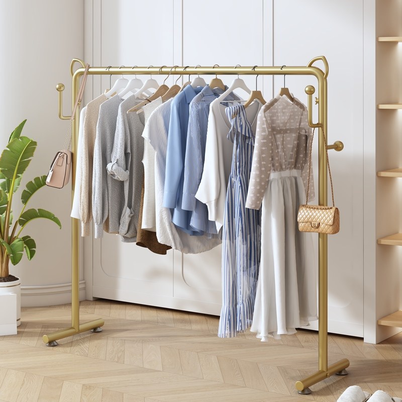 衣架落地折叠家用卧室内轻奢挂衣架阳台晒衣服杆子简易单杆晾衣架,收纳整理,置地/升降晾晒衣架,淘宝优惠券,粉丝福利购,淘宝优惠卷