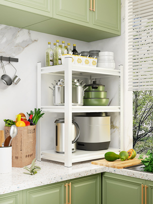 家用厨房架,落地式o多层搁板柜,微波器具,锅架,夹层储物架