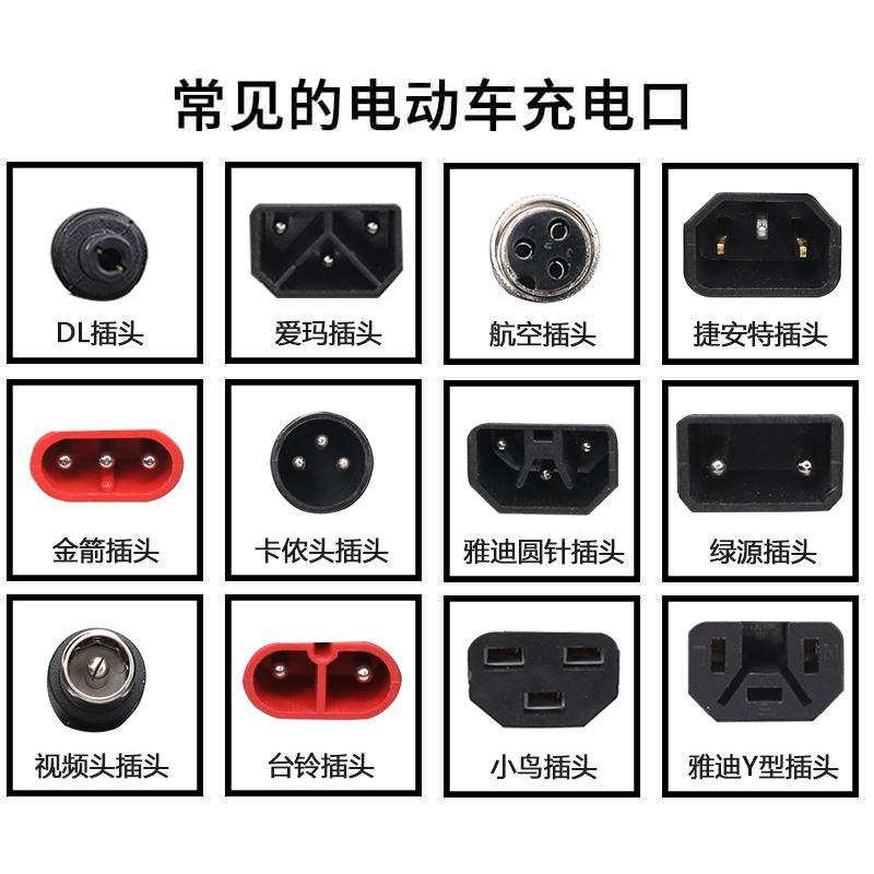 电动电瓶车充电器口转换线转接头线插头插口台铃爱玛雅迪配件万能