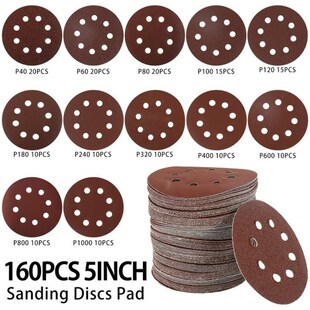 Eight She 125mm SaYnd Disk Hole Sandpaper Shape Round Inch
