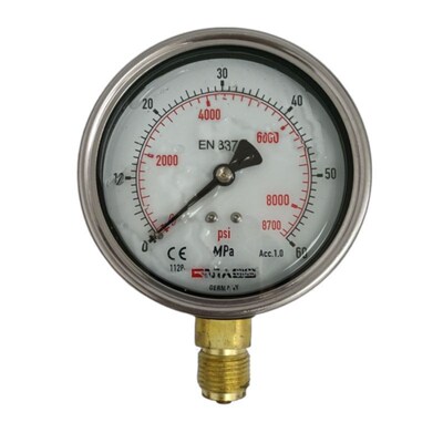 玛仕压力表EN837-1 MBB1w0B-250-1-Z 25mpa油压表YN100