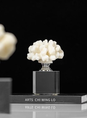 Rzone e轻奢风格透明水晶珊瑚摆件软装家居工艺品客厅桌面艺术摆