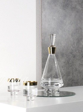 极简轻奢创意玻璃酒具摆件家居吧台玄关柜醒酒Q器样板房间软装饰