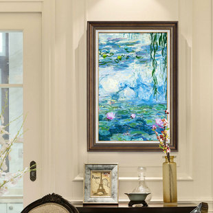 梵高的油画作品玄关装饰画美式竖版走廊过道壁Q画餐厅挂画客厅墙