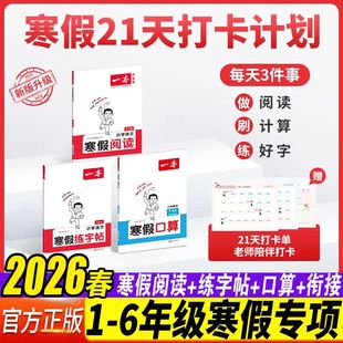 2026版一本小学寒假衔接作业阅读口算练字帖人教苏教北师青岛版冀教版寒假一二三四五六年级预习复习21天检测